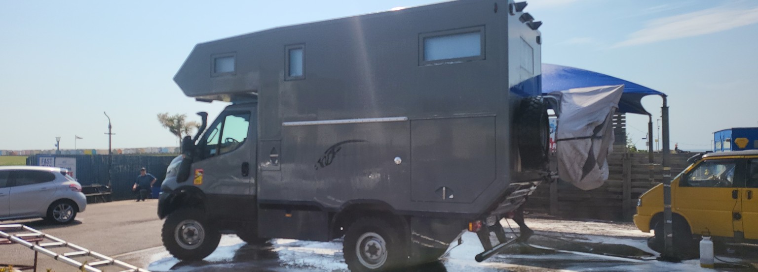Large expedition camper after valeting